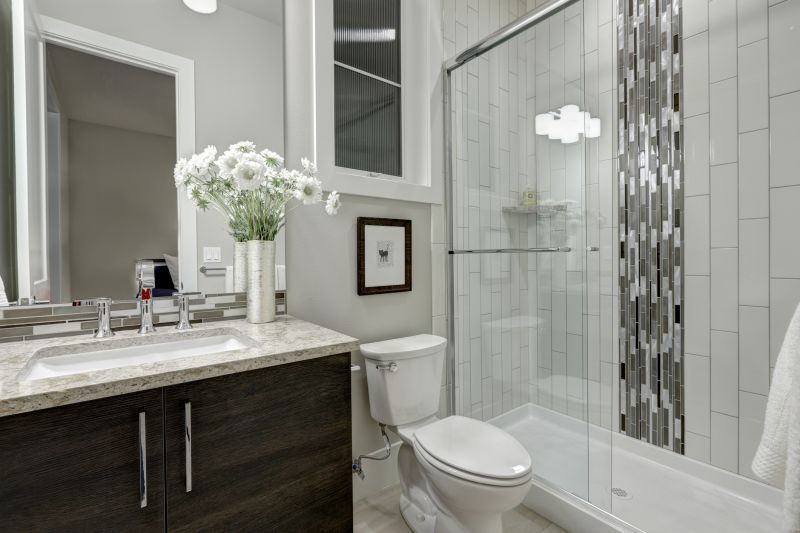 Contemporary Bathroom with Glass Elements